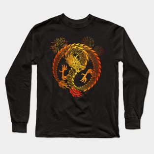 Chinese Lunar New Year Golden Dragon Long Sleeve T-Shirt